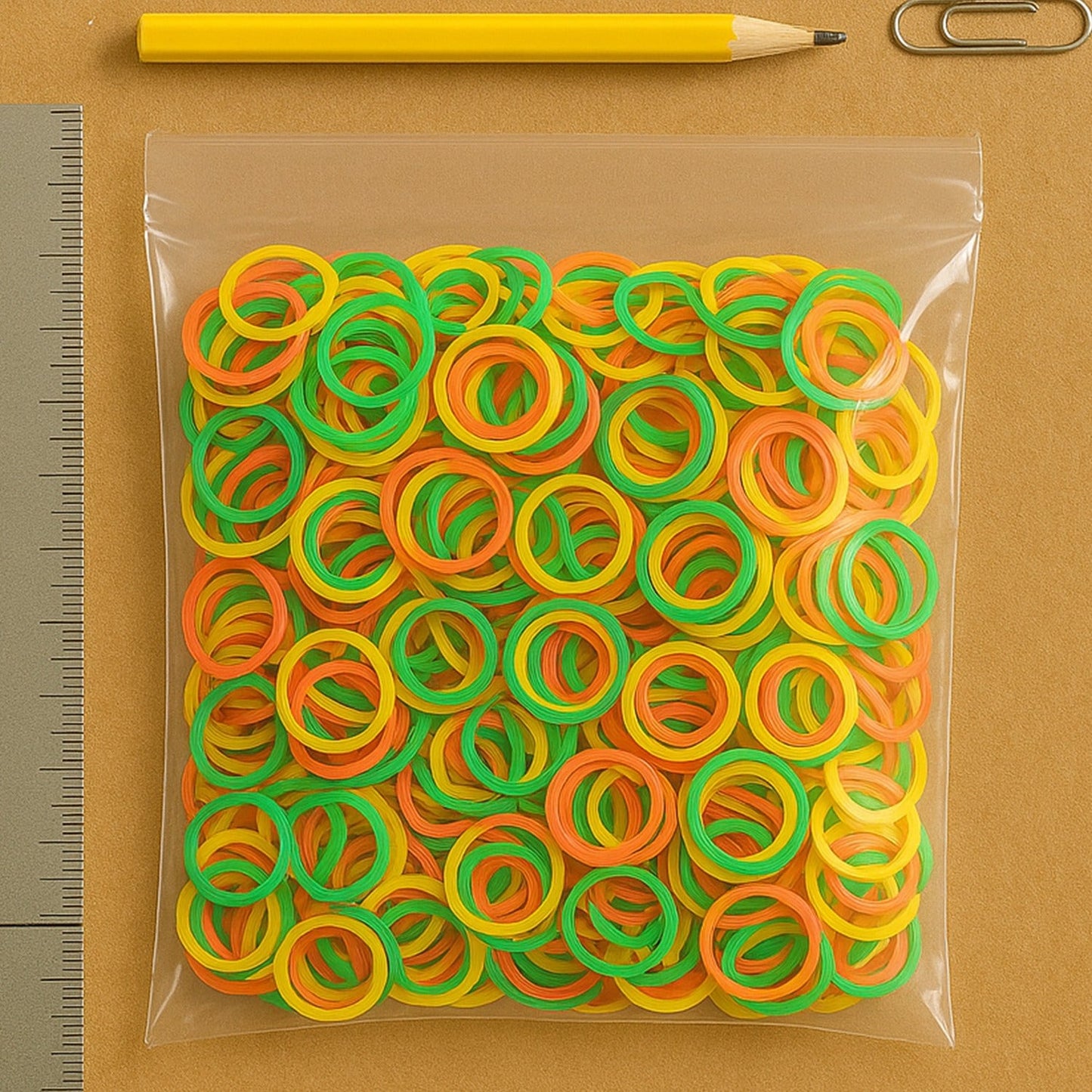 Rubber Band For Office/Home and Kitchen Accessories Item Products, Elastic Rubber Bands, Flexible Reusable Nylon Elastic Unbreakable, For Stationery, School Multicolor (1 Inch, 50 GM), Hair accessories