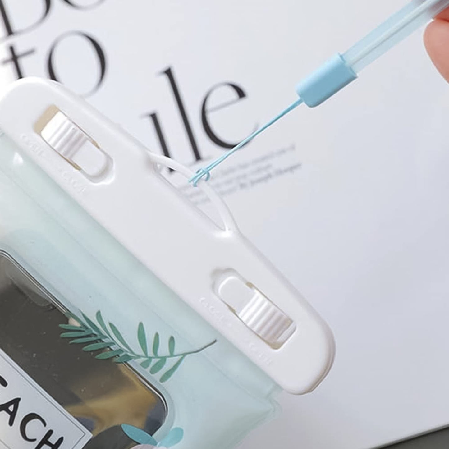 Waterproof Peach Transparent Mobile Pouch With Neck Strap (1 Pc)