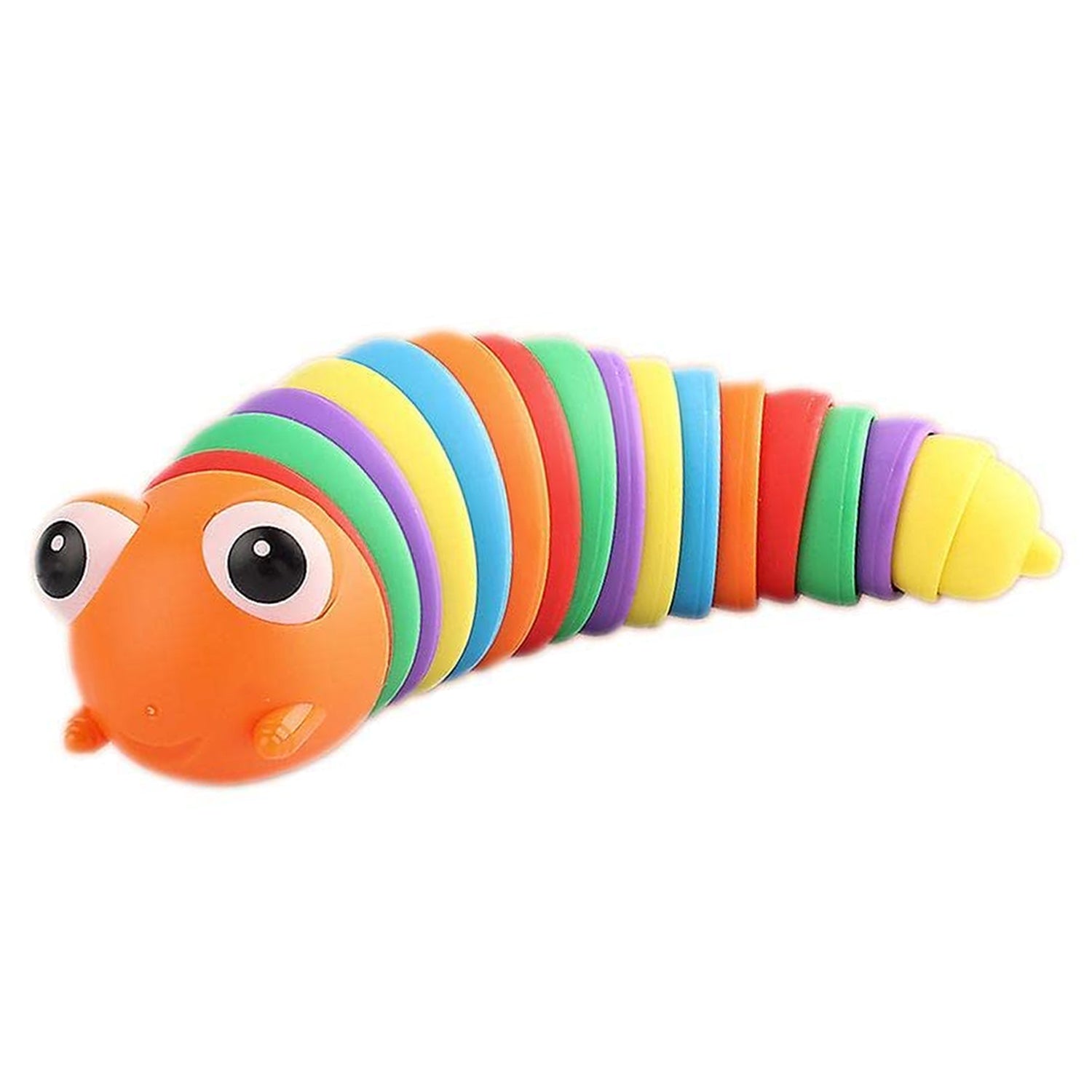 17594 3d Rainbow Color Plastic Slug Fidget Toys Stress Relieving Toy Sensory Slug Toy For Boys And Girls Finger Slug Toy For Autistic Caterpillar Fidget Toys Stress Relief Gifts For Toddlers Kids Adults  (1 Pc)